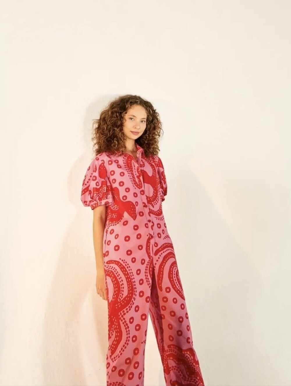 FARM RIO Octocool Puff Sleeve Jumpsuit Size XL NWOT
